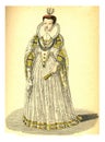 Marguerite of Lorraine, vintage engraving
