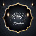 Marhaban ya Ramadan Kareem Gradient background design vector 01