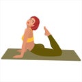 Beautiful sporty black woman practices yoga asana bhujangasana - cobra pose.