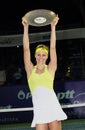Maria Kirilenko of Russia with the trophy Royalty Free Stock Photo
