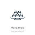 Maria mole icon. Thin linear maria mole outline icon isolated on white background from food and restaurant collection. Line vector