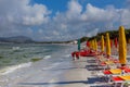 Maria Pia beach in Alghero (Sardinia, Italy) on a sunny summer morning Royalty Free Stock Photo