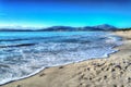 Maria Pia beach shoreline on a clear day in hdr Royalty Free Stock Photo