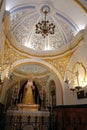 Interior of Church of San Juan Bautista in Malaga, Spain Royalty Free Stock Photo