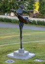 Maria Tallchief by Gary Henson and Monte England outside the Tulsa Historical Center and Museum.