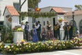 Mariachi Band playing on parade float during opening day parade down State Street, Santa Barbara, CA, Old Spanish Days Fiesta, Aug Royalty Free Stock Photo