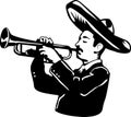 Mariachi cartoon playing trumpet Royalty Free Stock Photo