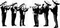 Mariachi cartoon playing trumpet