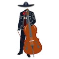 Mariachi musician with double bass vector illustration