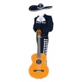 Mariachi musician with guitar vector illustration