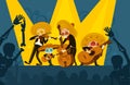Mariachi skeleton musical band giving a concert Royalty Free Stock Photo