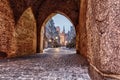 Mariacka Street in Gdansk, view from the Mariacka Gate, Poland Royalty Free Stock Photo