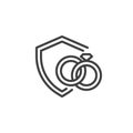 Mariage insurance line icon