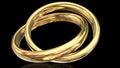 Mariage rings golden two 2 isolated - 3d rendering Royalty Free Stock Photo