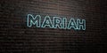 MARIAH -Realistic Neon Sign on Brick Wall background - 3D rendered royalty free stock image