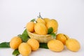 Marian plum,Marian mango or plango ,sweet and sour mayongchit isolated on white background. Royalty Free Stock Photo