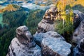 Marianina lookout from Vilemina view point, Jetrichovice region, Czech Switzerland, Czech republic Royalty Free Stock Photo