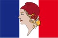 Marianne symbol and france flag Royalty Free Stock Photo