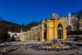 View of yellow Colonnade building in Marienbad Royalty Free Stock Photo