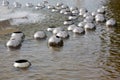 Shiny metal balls on the water Royalty Free Stock Photo