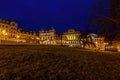 Marianske Lazne: Goethe Square in autumn and night Royalty Free Stock Photo