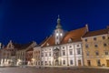 Maribor Town Hall situated on the town`s Main Square Glavni trg at night