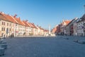 Maribor Town`s Main Square Glavni trg with Plague Column