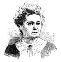 Marie Curie vintage illustration