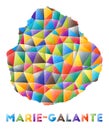 Marie-Galante - colorful low poly island shape.