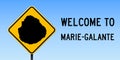 Marie-Galante map on road sign.