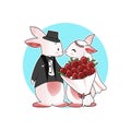 maried rabbit vector illustration design Royalty Free Stock Photo