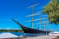 Mariehamn, Finland, July 31, 2022: Historical ship Pommern in Ma