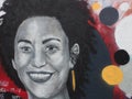 Marielle Franco celebrated with tribute graffiti Royalty Free Stock Photo