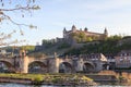 Marienberg Fortress and Alte Mainbrucke in Wurzburg, Germany