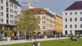 Marienhof munich bavaria park sunny spring day pedestrians