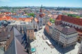 Marienplatz aerial view Royalty Free Stock Photo