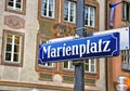 Marienplatz sign in the street of Munchen Royalty Free Stock Photo