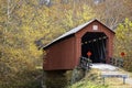 Historic Hune Covered Bridge Surrounded by Fall Foliage
