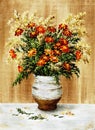 Marigold in a ceramic pot Royalty Free Stock Photo
