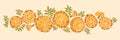 Marigold garland illustration. Marigolds header