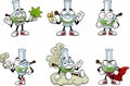 Marijuana Bong Cartoon Character. Vector Hand Drawn Collection Set Royalty Free Stock Photo