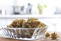 Marijuana Buds In The Glass Plate
