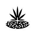 marijuana drug plant glyph icon vector illustration Royalty Free Stock Photo