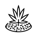marijuana drug plant line icon vector illustration Royalty Free Stock Photo