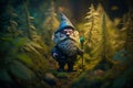 Marijuana dwarf in a magical forest. Growing weed concept. Generative AI