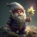 Marijuana dwarf in a magical forest. Growing weed concept. Generative AI