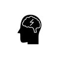 Marijuana, epilepsy, brain icon. Simple glyph, flat of marijuana icons for ui and ux, website or mobile application