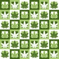 Marijuana,green weed, dope seamless pattern