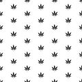 Marijuana leaf icon seamless pattern. Medical cannabis plant, Herbal indica sativa. Natural hemp background. Addiction