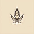 Marijuana leaf minimalistic symbol logo branding